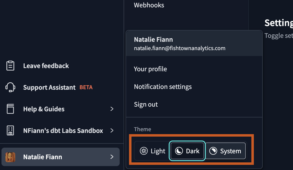 Enable dark mode